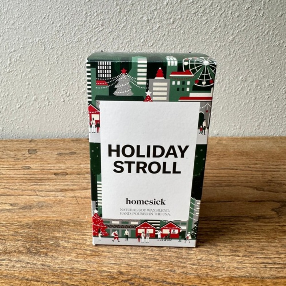 Homesick Holiday Stroll‎ Scented Candle Natural Soy Wax Blend 13.75oz Brand New